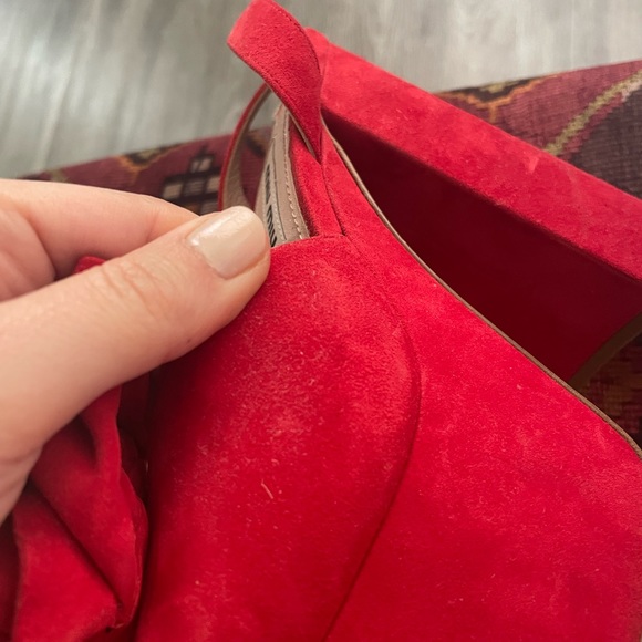 MIU MIU RED PLATFORM HEELS - Picture 10 of 16